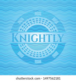 Knightly water wave representation badge. Vector Illustration. Detailed.