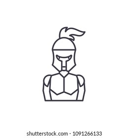 Knight's armour linear icon concept. Knight's armour line vector sign, symbol, illustration.
