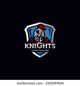 Knights Badge Logo Design Vector