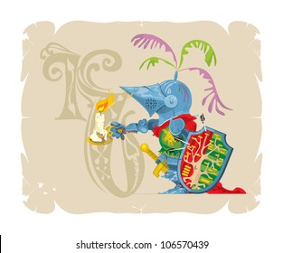 Knights capital letter, 4, vector