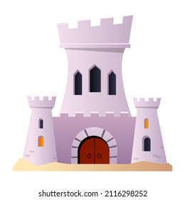 Knights castle - flat design style object on white background