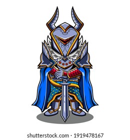 Knights chibi mascot logo design