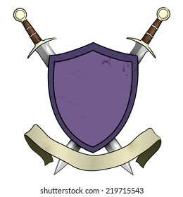 Knight's Crest with swords and banner