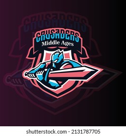Knights E-sports Gaming logo vector. Gaming Logo. mascot sport logo design. Gaming animal mascot vector illustration logo. mascot, Emblem design for esports team. Vector illustration