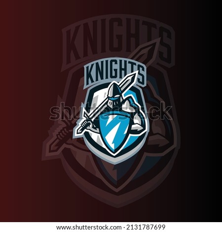Knights E-sports Gaming logo vector. Gaming Logo. mascot sport logo design. Gaming animal mascot vector illustration logo. mascot, Emblem design for esports team. Vector illustration