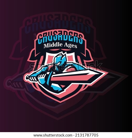 Knights E-sports Gaming logo vector. Gaming Logo. mascot sport logo design. Gaming animal mascot vector illustration logo. mascot, Emblem design for esports team. Vector illustration
