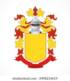 Knight's family coat of arms on a white background. Vector illustration