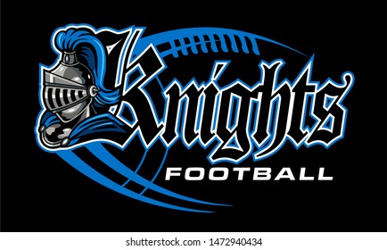 knights football team design with helmet and laces for school, college or league