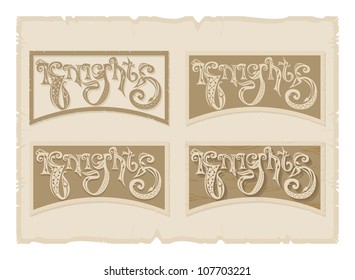 Knights frame with the text, vector