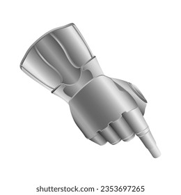 Knights iron glove. Protective armlet for medieval wars and antique battles with vector soldier armor