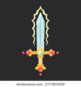The Knight's magic sword in cartoon style