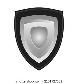 Knight's metal shield. Protection. Vector illustration