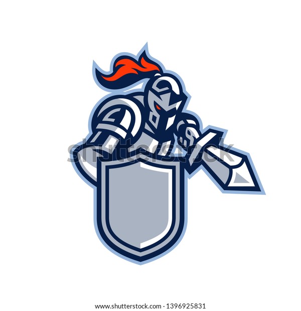 Knights Ready Attack Mascot Character Logo Stock Vector (Royalty Free ...