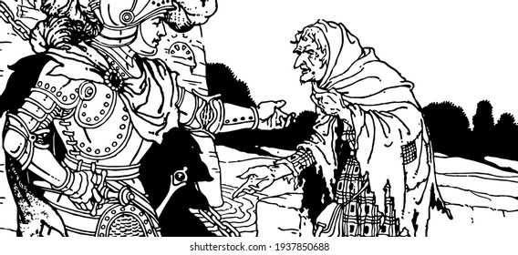 The Knights of the Silver Shield, vintage illustration