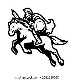 Knights Spartans Line Art Illustration