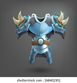 Knight's steel armor. Vector illustration.