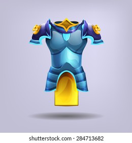 Knight's steel armor. Vector illustration.