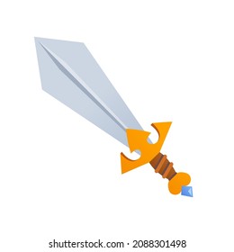 Knights sword - modern flat design style single isolated object