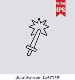 Knight's sword thin line icon.Vector illustration.