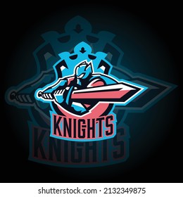 Knights Team Logo E-sports Gaming Logo Vector. Gaming Logo. Mascot Sport Logo Design. Gaming Animal Mascot Vector Illustration . Mascot, Emblem Design For Esports Team. Vector Illustration