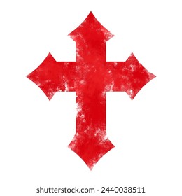 knights Templar cross. Grunge texture. Vector illustration