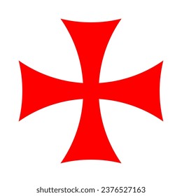 Knights Templar cross. Symbol of the Poor Fellow-Soldiers of Christ and of the Temple of Solomon. Military order of Catholic faith in the Middle Ages, headquartered on the Temple Mount in Jerusalem.