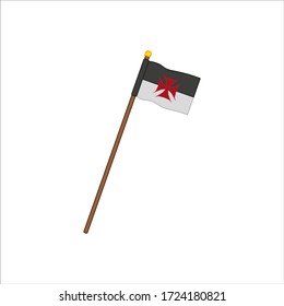 Knights Templar flag.Illustration for web and mobile design.