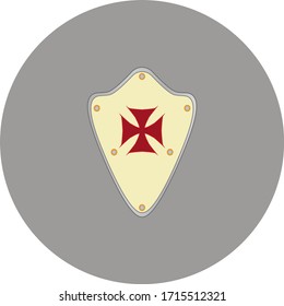 Knights Templar shield.Illustration for web and mobile design.