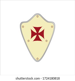 Knights Templar shield.Illustration for web and mobile design.