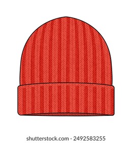 Knit cap ( beanie )  template vector illustration