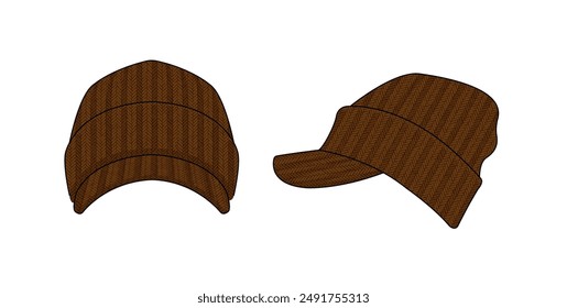 Knit cap ( casquette )  template vector illustration