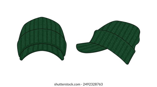 Knit cap ( casquette )  template vector illustration