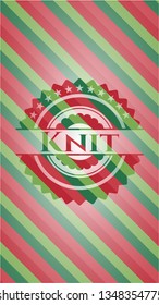 Knit christmas style badge..