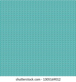 Knit fabric texture. Crochet with turquoise and white. Vector illustration.