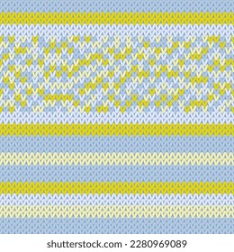 Vektor-Vektor mit Knit-Gewebe, nahtloses Muster. Warmer Pulloverstrickter Jersey-Textil. Stoffgewebe aus Strickstoffen. Faserstrickbekleidungsmuster Norwegisches Weichgestricken.