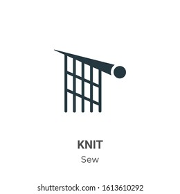 Knit glyph icon vector on white background. Flat vector knit icon symbol sign from modern sew collection for mobile concept and web apps design.