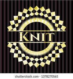 Knit gold emblem