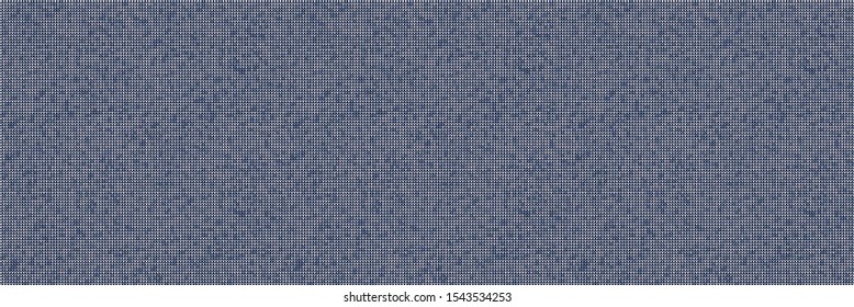 Knit Grey Marl Texture Border on Variegated Heather Background. Denim Blue Blended Line Seamless Pattern. For Woolen Fabric Ribbon, Nordic Textile Banner, Triblend Melange Edging. Vector Eps 10  
