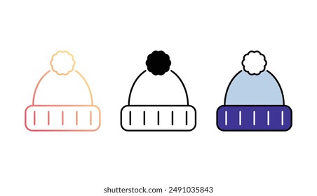 Knit Hat icon design with white background stock illustration