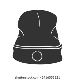 Knit Hat Icon Silhouette Illustration. Accessory Vector Graphic Pictogram Symbol Clip Art. Doodle Sketch Black Sign.