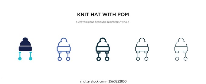 knit hat with pom pom icon in different style vector illustration. two colored and black knit hat with pom vector icons designed in filled, outline, line and stroke style can be used for web,