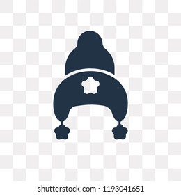 Knit Hat with pom pom vector icon isolated on transparent background, Knit Hat with pom pom transparency concept can be used web and mobile