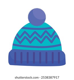 knit hat ski equipment isolated design