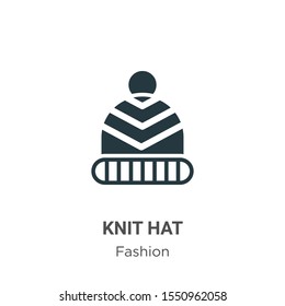 Knit hat vector icon on white background. Flat vector knit hat icon symbol sign from modern fashion collection for mobile concept and web apps design.