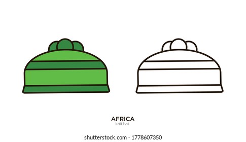 Knit hat vector illustration lineal color and filled design