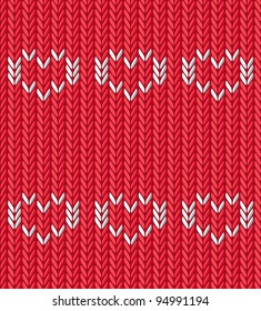 Knit hearts texture