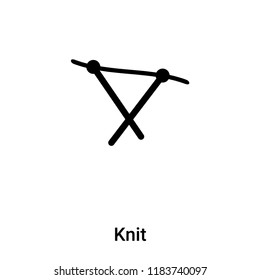 Knit icon vector isolated on white background, logo concept of Knit sign on transparent background, filled black symbol