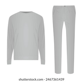 Knit jumper and pants. vector illustration 