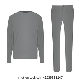 Knit jumper and pants. vector illustration 