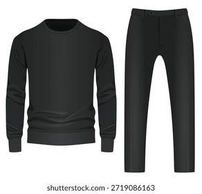 Knit jumper and pants. vector illustration